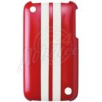 Abbildung zeigt iPhone 3GS Trexta Faceplate Racing 2 white on red