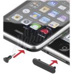 Abbildung zeigt iPhone 3GS Staubschutz für Anschlußleiste black