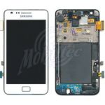 Abbildung zeigt Original Galaxy S2 (GT-i9100G) Frontschale mit Digitizer, AMOLED und Tasten white