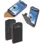 Abbildung zeigt Galaxy S3 (GT-i9300) Ledertasche Flipstyle BiColor schwarz