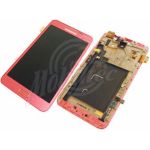 Abbildung zeigt Original Galaxy Note (GT-N7000) Frontschale mit Digitizer, AMOLED und Tasten pink