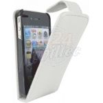 Abbildung zeigt iPhone 4 Ledertasche Flipstyle white