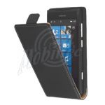 Abbildung zeigt Lumia 800 Ledertasche Flipstyle BiColor schwarz