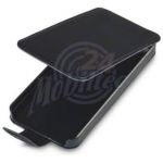 Abbildung zeigt iPhone SE Ledertasche Flipstyle black