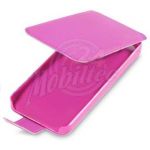 Abbildung zeigt iPhone SE Ledertasche Flipstyle pink