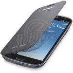 Abbildung zeigt Original Galaxy S3 (GT-i9300) Akkudeckel mit Lederflappe grey EFC-1G6FGE