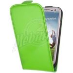 Abbildung zeigt Galaxy S4 LTE+ (GT-i9506) Ledertasche Flipstyle BiColor green