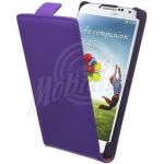 Abbildung zeigt Galaxy S4 (GT-i9500 not for Germany) Ledertasche Flipstyle BiColor purple