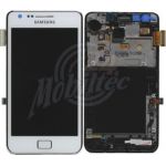 Abbildung zeigt Original Galaxy S2 Plus (GT-i9105) Frontschale mit Digitizer, AMOLED und Tasten white