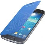 Abbildung zeigt Original Galaxy S4 mini (GT-i9195) Akkudeckel mit Lederflappe light blue EF-FI919BC