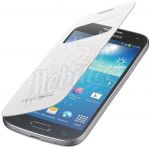 Abbildung zeigt Original Galaxy S4 mini (GT-i9195) Akkudeckel mit Lederflappe S-View white EF-CI919BW