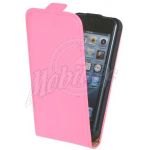 Abbildung zeigt iPhone 5c Ledertasche Flipstyle pink