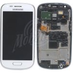 Abbildung zeigt Original Galaxy S3 mini VE (GT-i8200) Frontschale mit Display und Touchscreen weiß