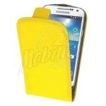 Abbildung zeigt Galaxy S4 LTE (GT-i9505) Ledertasche Flipstyle gelb