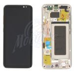Abbildung zeigt Original Galaxy S8 (SM-G950F) Frontschale mit Display + Touchscreen gold