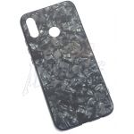 Abbildung zeigt P20 Lite Handyhülle Schutzcover Case Hartglas Marmor black
