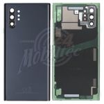 Abbildung zeigt Original Galaxy Note 10+ 5G (SM-N976B) Rückschale Akkudeckel schwarz mit Kameraglas