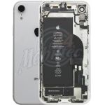 Abbildung zeigt iPhone XR Premium Rückschale weiß teilbestückt +Kameraglas