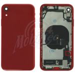 Abbildung zeigt iPhone XR Premium Rückschale rot teilbestückt +Kameraglas