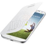 Abbildung zeigt Original Galaxy S4 LTE (GT-i9505) Akkudeckel mit Lederflappe white EF-FI950BW