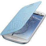 Abbildung zeigt Original Galaxy S3 LTE (GT-i9305) Akkudeckel mit Lederflappe türkis EFC-1G6FLE