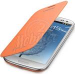 Abbildung zeigt Original Galaxy S3 LTE (GT-i9305) Akkudeckel mit Lederflappe orange EFC-1G6FOE