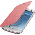 Abbildung zeigt Original Galaxy S3 LTE (GT-i9305) Akkudeckel mit Lederflappe pink EFC-1G6FPE
